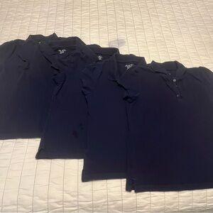 Set of 5 Girls School Uniform Polo Navy Blue 10 12